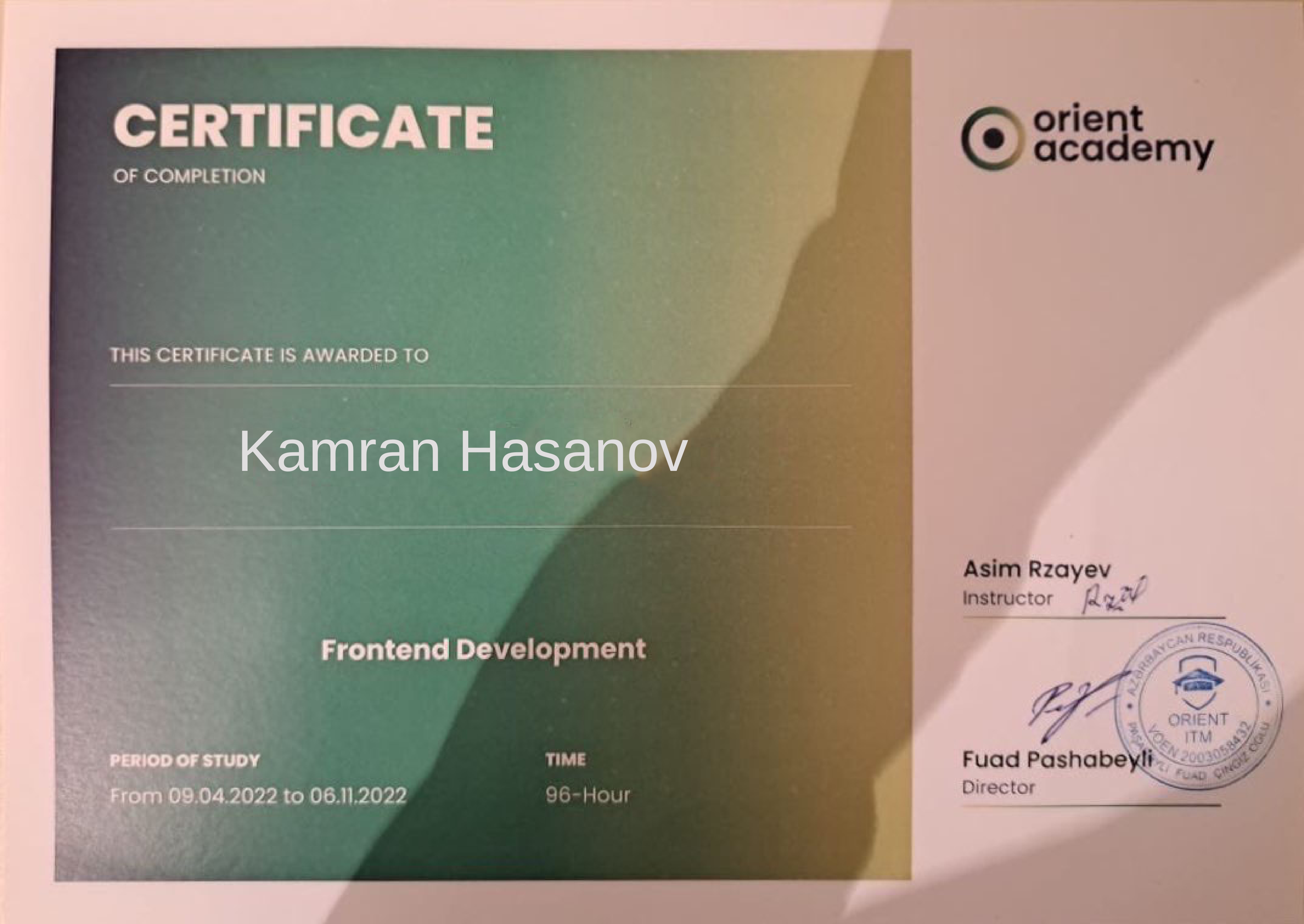 Certificate